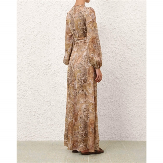 Zimmermann Rebellion Sheath Kjole, Latte Leopard